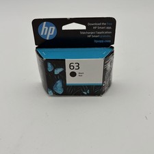 Genuine HP 63 Ink Cartridge Black New Open Box - Sealed