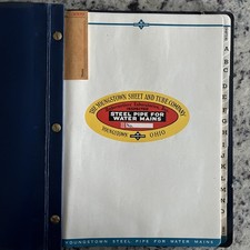 1937 Youngstown Sheet And Tube Co Water Works Manual Steel Pipe Sales Specs OH