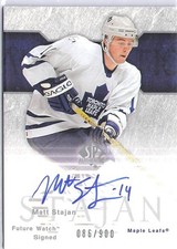 2003-04 SP Authentic Matt Stajan Future Watch Rookie RC Auto Maple Leafs  /900