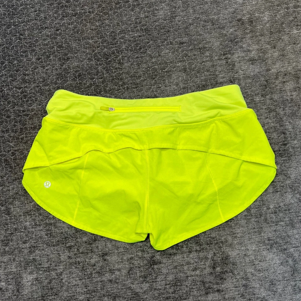 Pantalones Cortos Deportivos Lululemon Speed Up 2.5" Talla 6 Amarillo Neón para Correr Foto 2 de 4