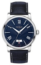 Montblanc 4810 Automatic Steel Blue Dial Blue Leather Date Mens Watch 119960
