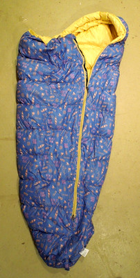QEZER Youth Purple Down Sleeping Bag w Stuff Bag 2x5.5  SZ L