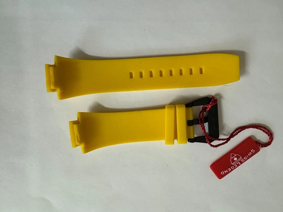 Correa de reloj para hombre Swiss Legend Trimix silicona/caucho amarillo Foto 2 de 2