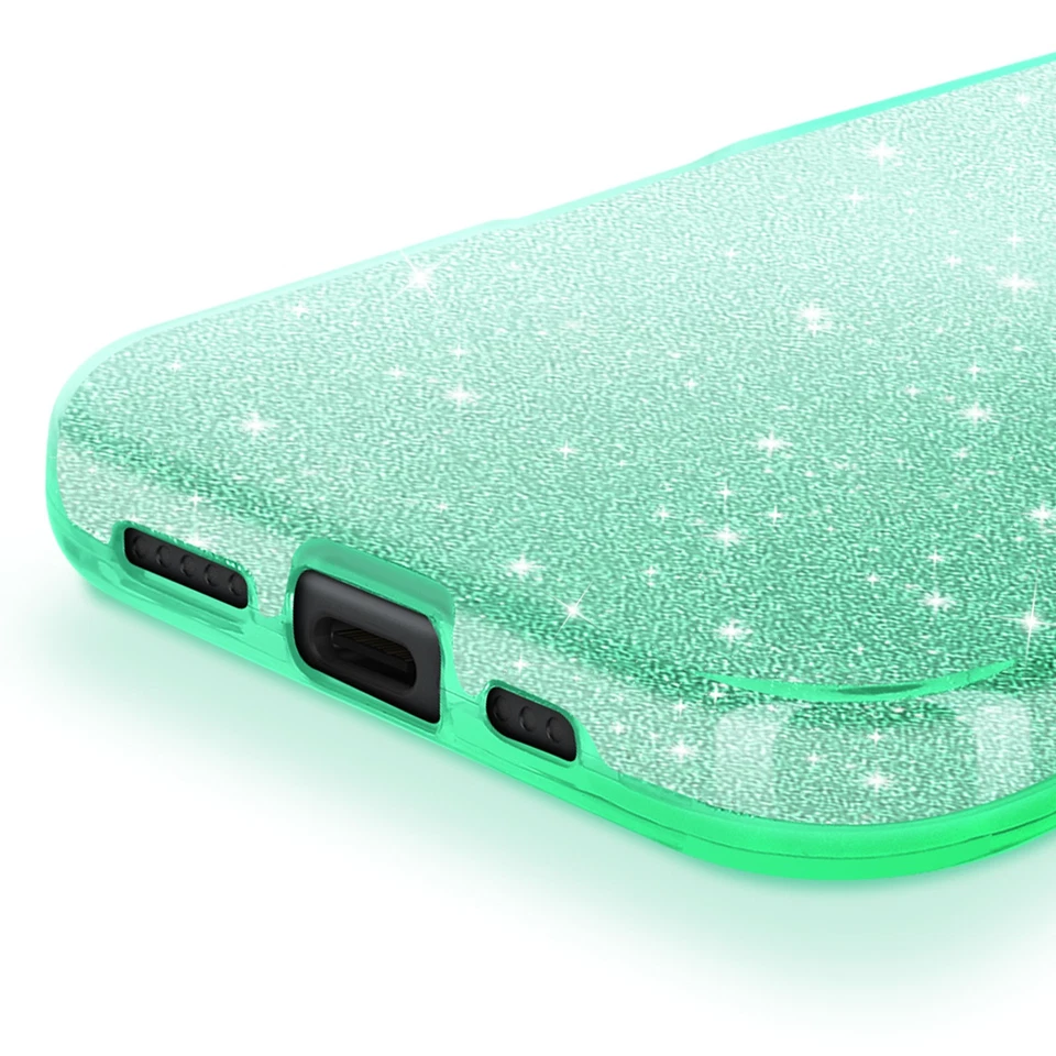 Avizar Coque à Paillettes pour iPhone 16 Plus Antichoc Scintillant Vert - Photo 3/4
