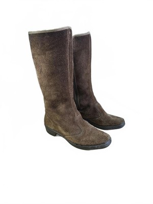 Vintage Jollies braune Wildleder Kniehohe Stiefel mit seitlichem Reißverschluss