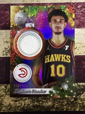 2025-26 Topps  Holiday Zaccharie Risacher Mega Relic Purple Jersey /199 #PR-ZR