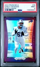 2024 Prizm Deca Football Gable Steveson Purple Prizm /99 Rookie RC #39 PSA 9