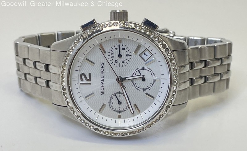Michael Kors Women's Stainless Steel Crystal Bezel Wristwatch 121.8g