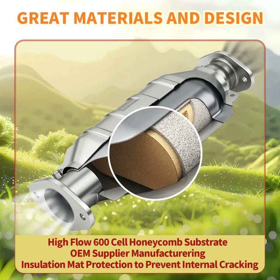 2X 2.25" Inlet/Outlet Universal Catalytic Converter High-Flow 53005 Weld-On EPA Foto 3 de 4