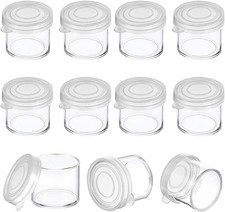 25 Pcs 10 ml Small Clear Paint Cups Mini Empty Paint Pots Mini Round Plastic Co