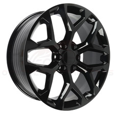 Fit Chevy Gmc Snowflake 22 Inch Gloss Black 5668 Wheels Rims