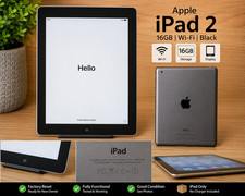 Apple iPad 2 16GB Wi-Fi 9.7" Black A1489 Factory Reset Works Read Description