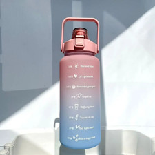 2000Ml Large Capacity Plastic Water Bottle Frosted Gradient Water Bottle Outdoor