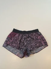 Janji Women's AFO Short XS Run Everywhere Recycled Purple Black Print Running