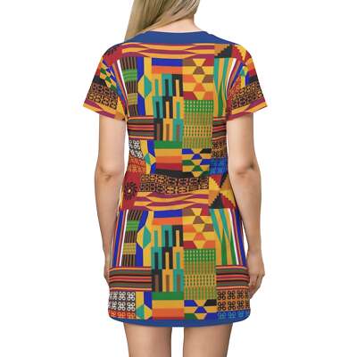 african print t shirt dress African Shirt Dress In Gold Ankara Print - Festival Dress