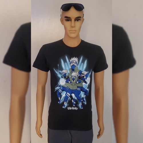 NARUTO SHIPPUDEN ANIME TSHIRTS MEN'S SHORT SLEEVE SIZE M BLACK GRAPHIC DESIGN