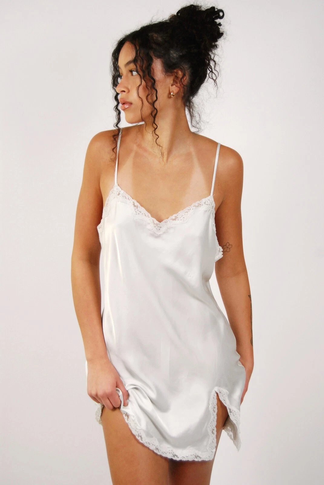 UNDERCOVER Abito Victoria's Secret (L) vintage y2k bianco slip raso grande lingerie pizzo