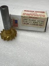Niagara Woodruff Keyseat Cutter M-42 Cobalt Tin Coated 1-1/4 x 5/16 , 14 tooth