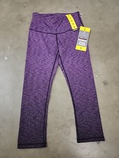 Kirkland Signature Active Crop Tight Athletic Legging Workout Pant Purple, S 