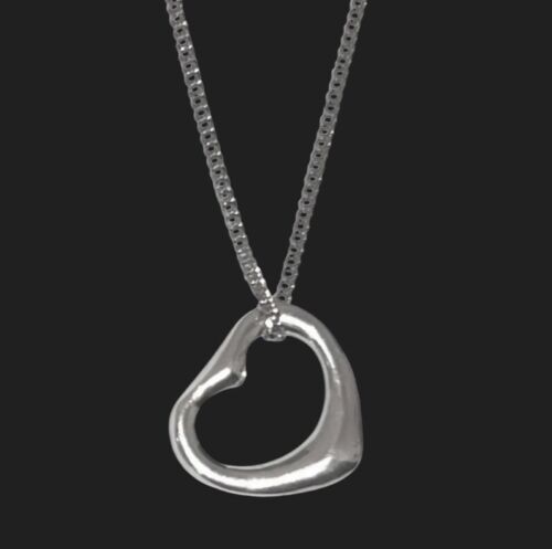 Silver Floating Heart Pendant 925 Sterling Silver 14.7 x 12mm + 18” Chain Boxed - Picture 2 of 5