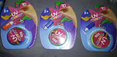 UV Light Putty Lot of 3 with UV Light Keychain DIY Tools Royal Deluxe New Sealed