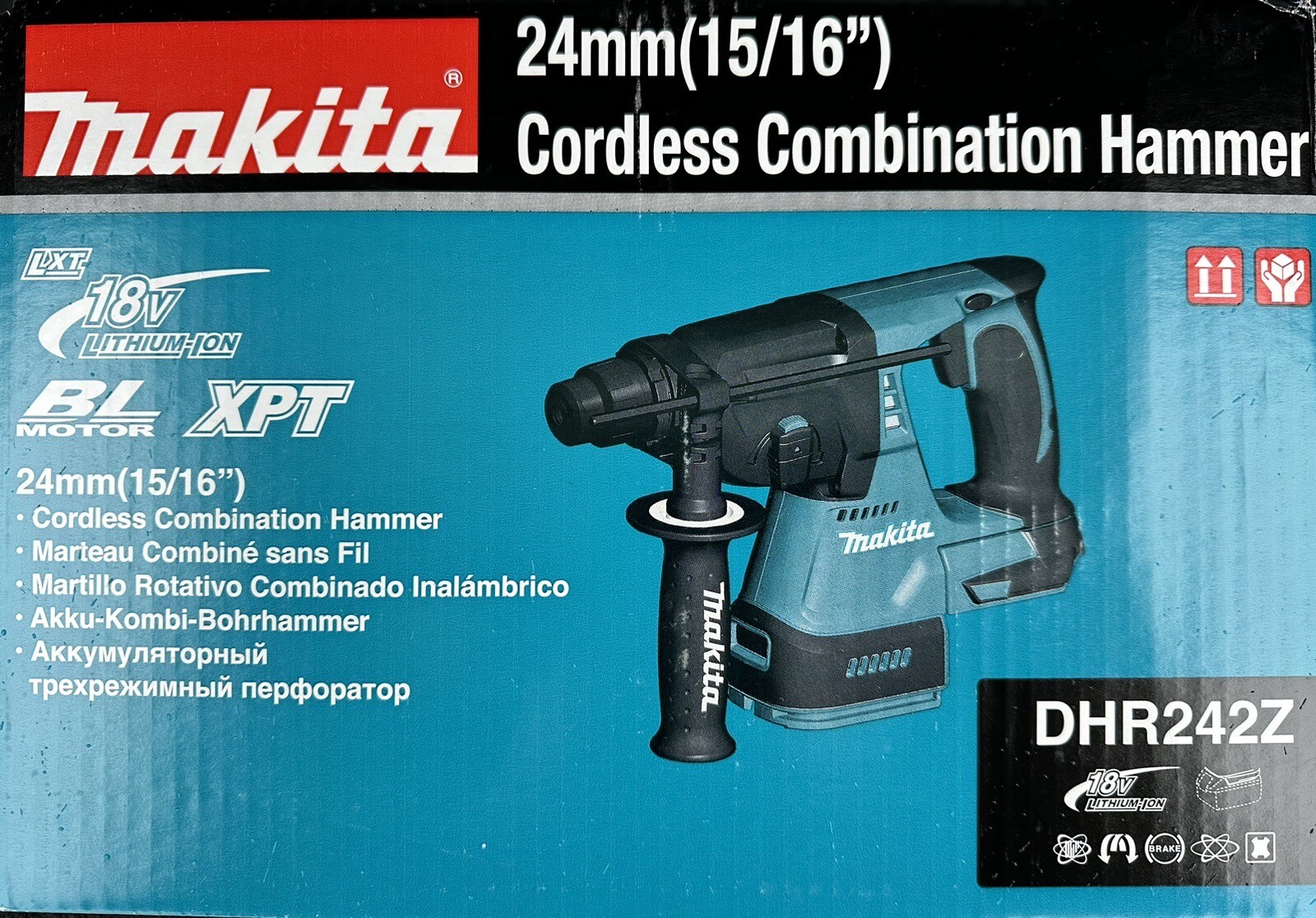 Makita DHR242Z 18V Liion Cordless Brushless SDS+ Rotary Hammer Drill