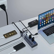 4/7/10 Port USB 3.0 HUB Powered High Speed Splitter Extender With Power Supply — image 9