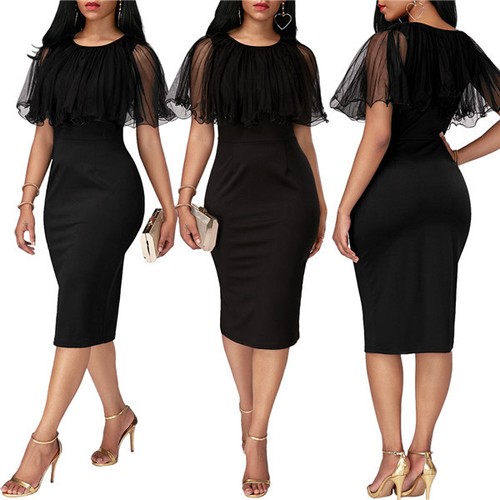 ABITO VESTITO DONNA ELEGANTE Tubino Longuette Aderente Velo Festa Cerimonia  Sera | eBay
