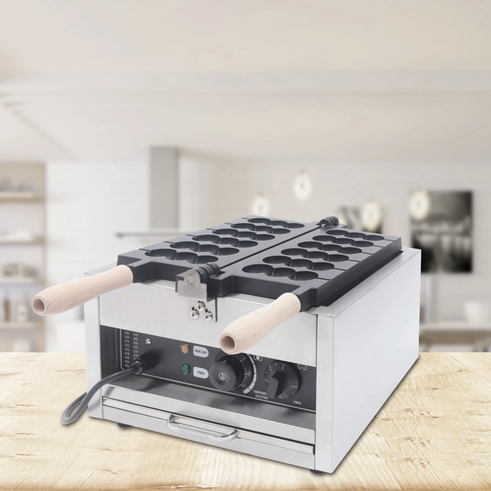 Commercial Electric 6 Grids Bubble Waffle Maker Non Stick Waffle Pancake Machine