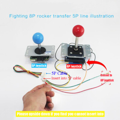Arcade Fighting Joystick Cable 8 Pins Transfer to 5 Pins