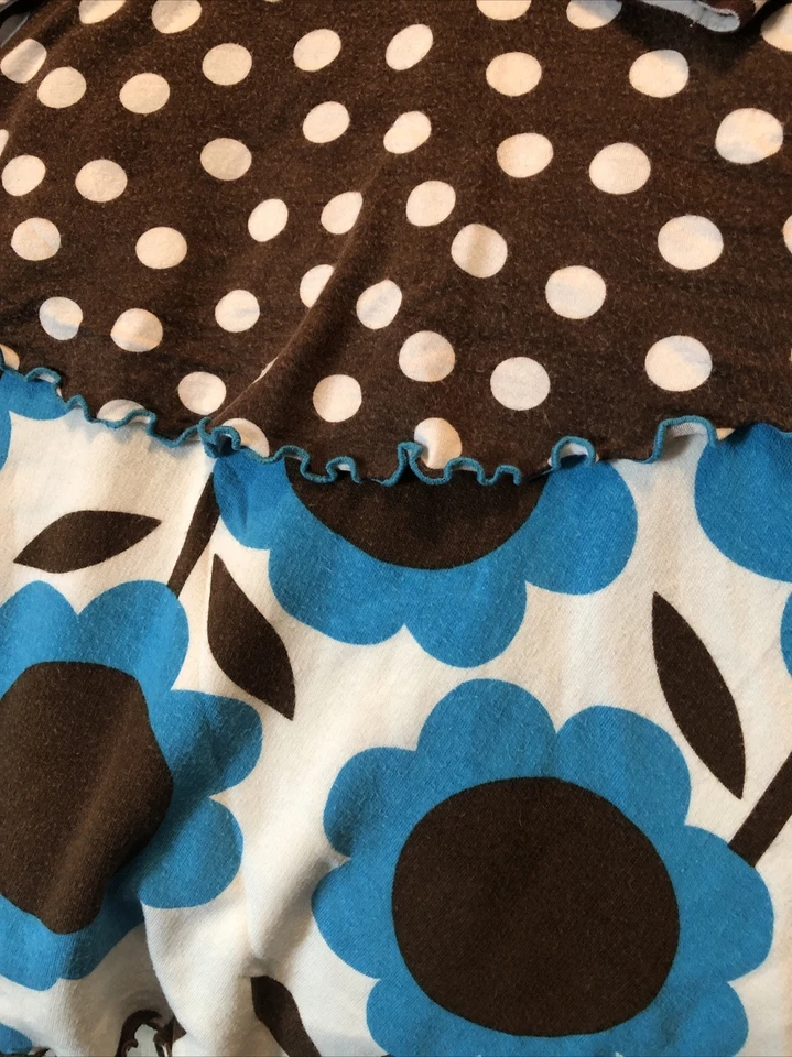 10 12 Vestido Marrón Azul Blanco Rayas Lunares MIS TEE V US Mangas Largas Niñas Foto 4 de 4