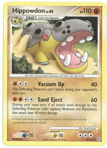 Hippowdon 29/130 Diamond & Pearl Non Holo Rare Light Play LP Pokemon DNA GAMES
