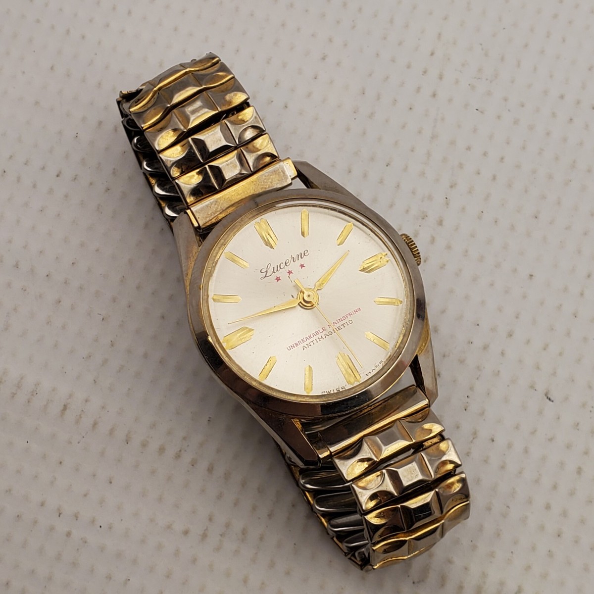VINTAGE LUCERNE 3 STARS UNBREAKABLE MAINSPRING SWISS  display picture 2