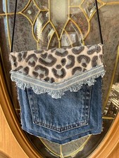  New Hand Made Denim Jean Purse - Tote w/ decorative inside