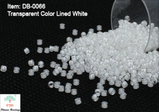 Miyuki Delicas 11/0 Transparent Color Lined White Seed Beads DB-0066