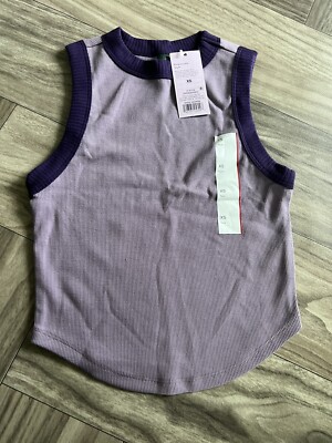 Wild Fable Cropped Tank Top Ribbed Sleeveless Dark Mauve Size XS