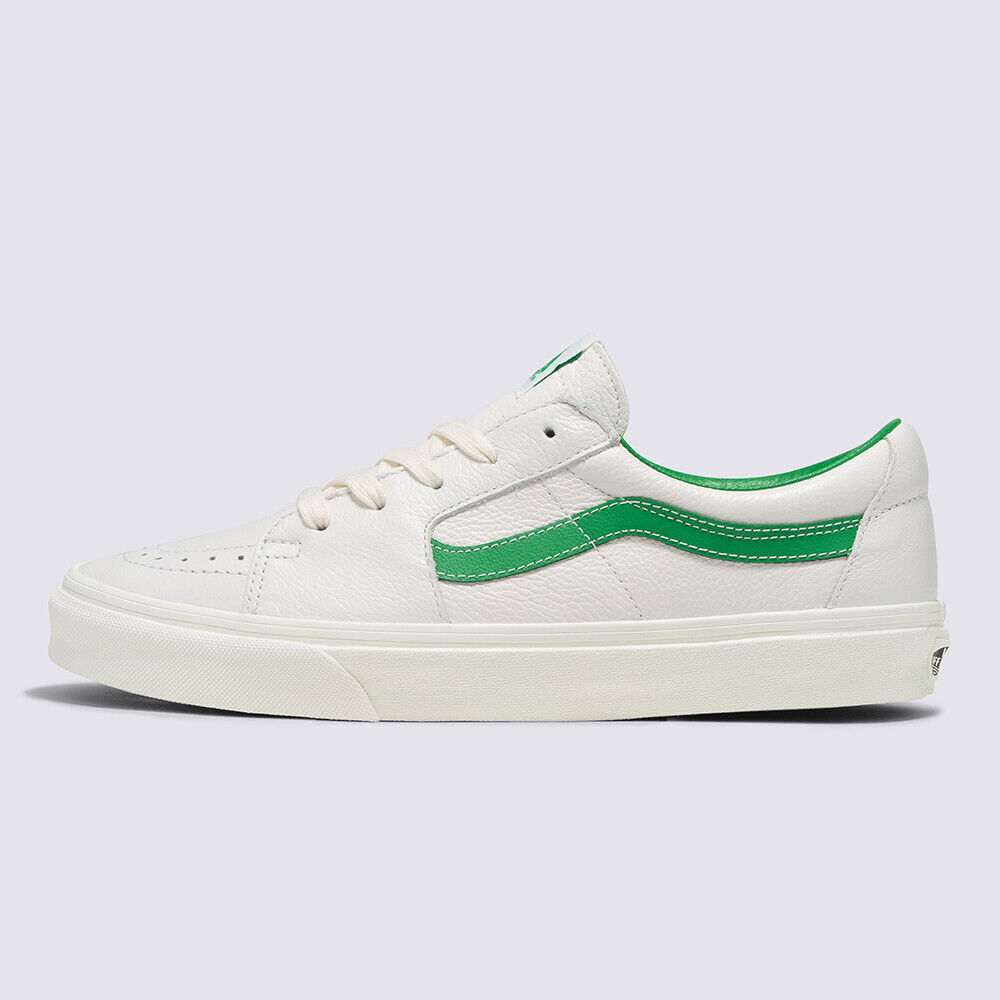 New Vans Sk8-Low Vintage Leather White/Green Sneakers Low New Vans Sk8-Low Vintage Leather White/Green Sneakers Low