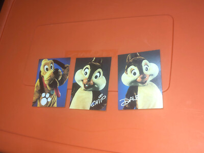 VTG Walt Disney Character Signature Trading Cards Chip Dale Pluto Lot 1987