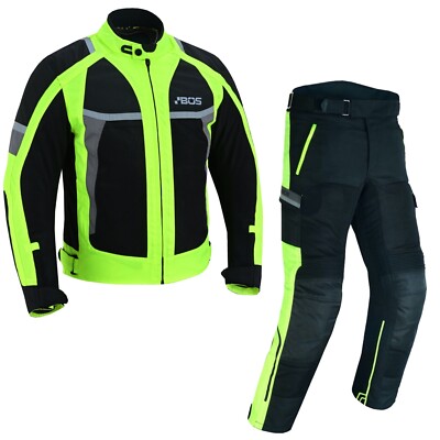 Motorcycle Suit Textile Men's Textile Jacket + Trousers with Protectors Waterproof New