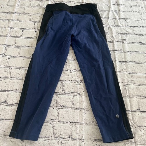Athleta Girl Black Blue High Rise Crop Leggings Size 14/ XL - Picture 2 of 4