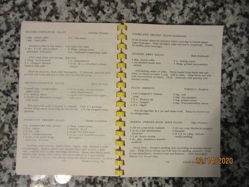 CLARKS GREEN UNITED METHODIST CHURCH RECIPES PENNSYLVANIA COOKBOOK 1978 RARE! - Imagen 3 de 12
