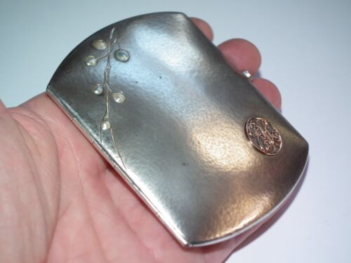 Scarce 1902 Art Nouveau Silver Pearl Gold Cgarette case By Heinrich Levinger - Picture 11 of 12