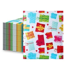 Fosmon [6.5 x 10 in] Gift Holiday Poly Bubble Mailer Padded Shipping Envelopes