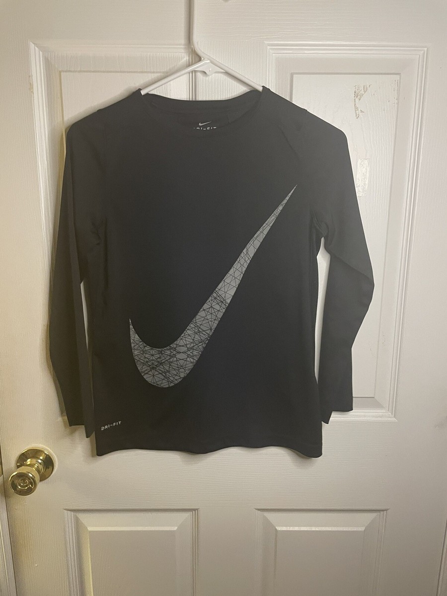 Nike Dri-Fit Black Long Sleeve Shirt Size Medium Boys
