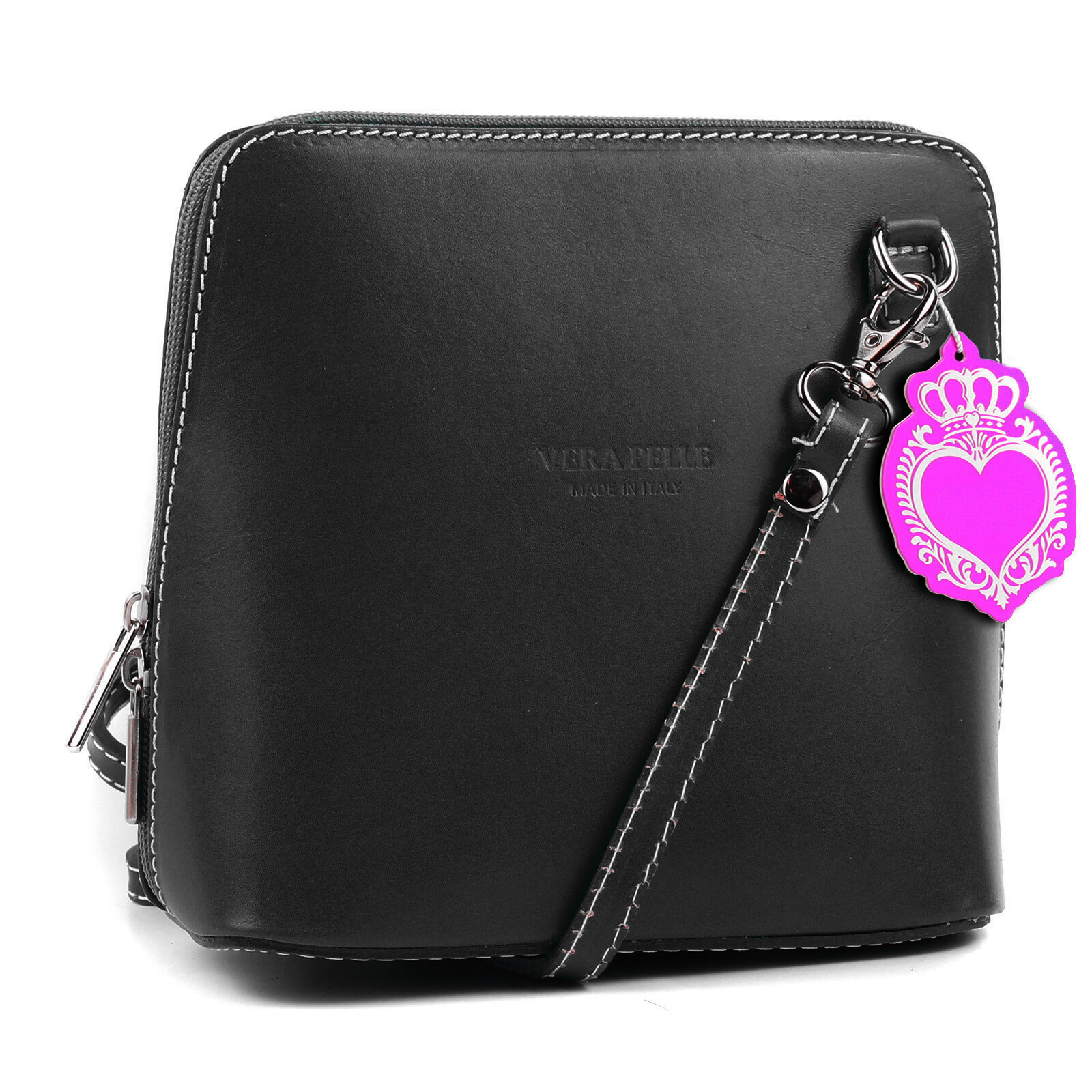 Vera Pelle Cross Body Bags for Women Genuine Italian Leather Shoulder Handbag
