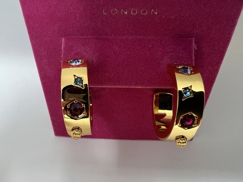 Kurt Geiger Women's Earrings London Pavé Gold Eagle Multicolor Mix Hoop Huggie - Picture 4 of 7