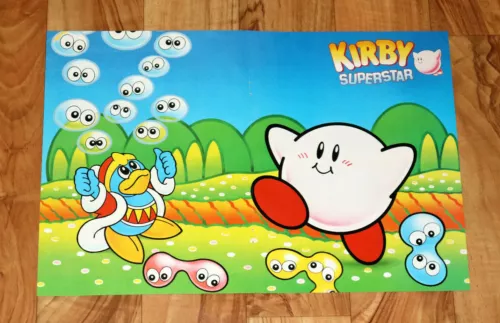 1996 Vintage Nintendo Kirby Super Star SNES Vintage rare Small Poster 42x28cm