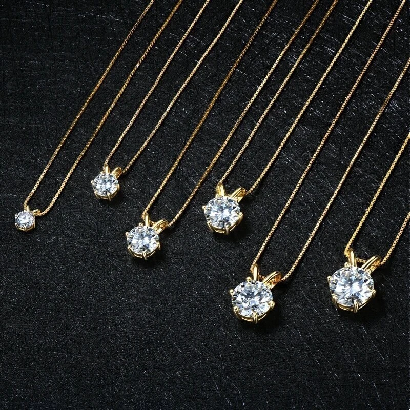 1ct Pendant Necklace Yellow Gold VVS1/D/Excellent Lab-Created Diamond Test Pass - Image 3 of 4