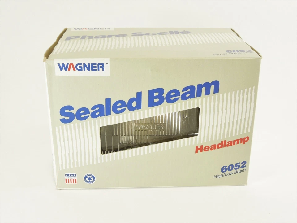 一对 7x6 Wagner 密封光束 6052 车头灯高低前照灯灯泡 全新带盒 原始设备制造商 — 第 2/4 张图片