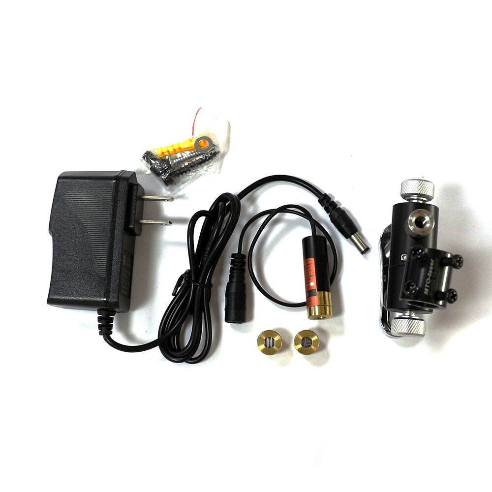 650nm 100mw Red Laser Dot Line Cross Diode Module 13x42mm w/ AC Adapter & Holder